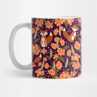 Foxes and firecracker flowers Mug